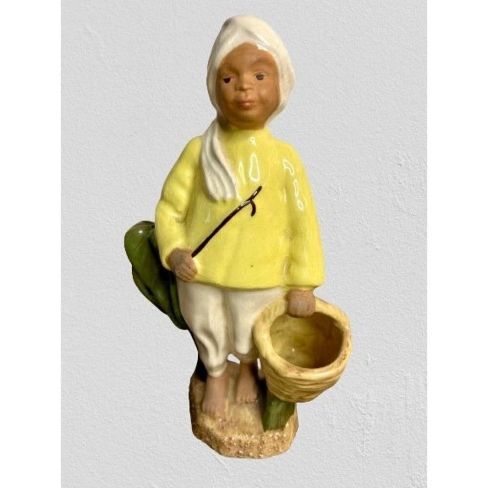 Vintage McCarty Bros MCM Asian Man Figurine Planter California Pottery 8"